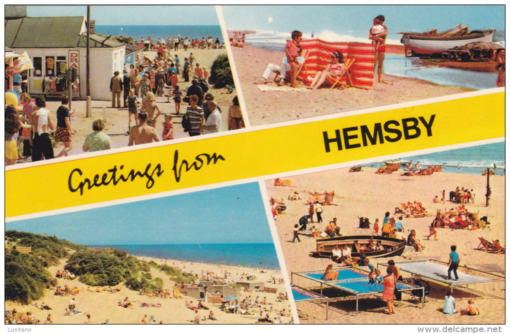 Greetings From HEMSBY - Great Yarmouth - England - United Kingdom ( 2 Scans ) - Great Yarmouth