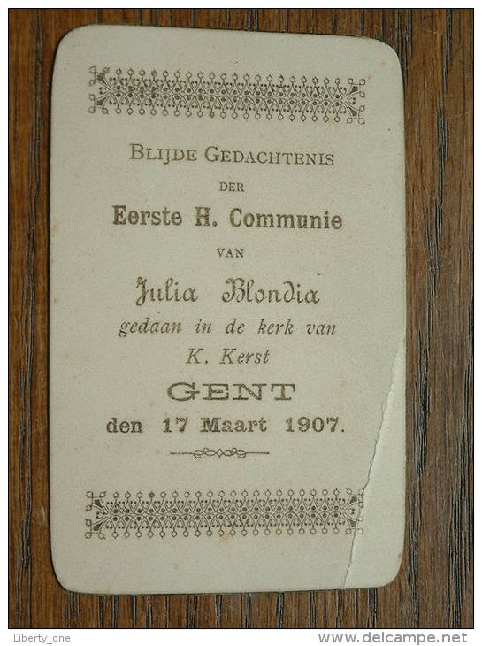 EERSTE H Communie JULIA BLONDIA Kerk V K. KERST Te GENT 17 Maart 1907 ( Details Zie Foto´s ) ! - Religione & Esoterismo