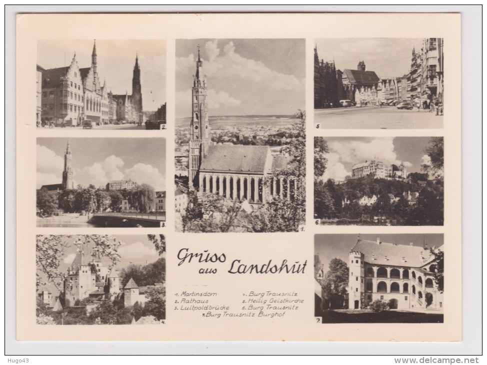 GRUSS AUS LANDSHUT - MULTIVUES - CARTE FORMAT CPM - Landshut