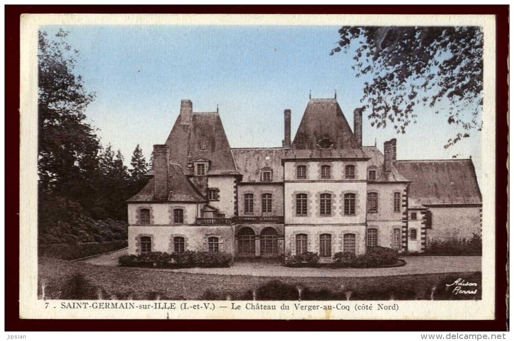 Cpa  Du 35  Saint Germain Sur Ille Le Château Du Verger Au Coq  ( Côté Nord )  ARF7 - Saint-Germain-sur-Ille
