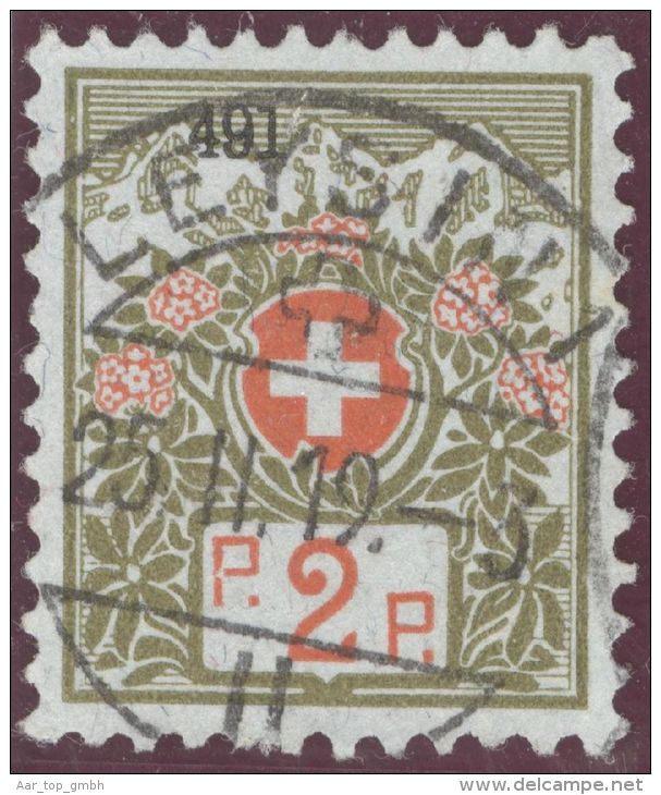 Heimat VD LESYIN 1919-02-25 Vollstempel Auf Portofreiheit 2 Rp. Zu#7A Kl#491 (1750Stk) Sanatorium Populaire Enfents - Franchise