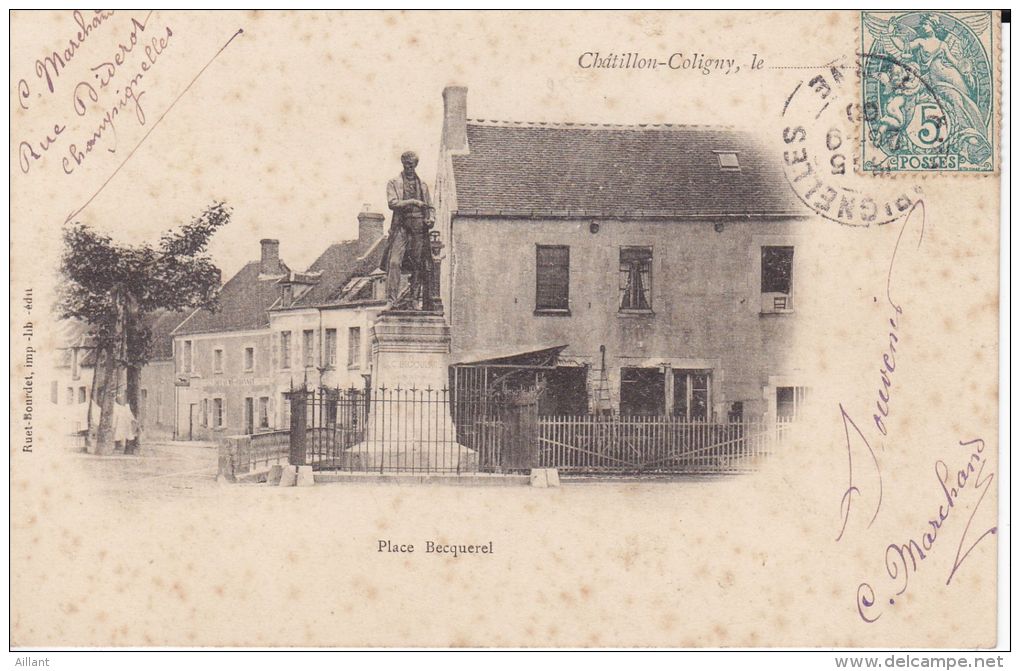 Châtillon-Coligny.   Place Becquerel. - Chatillon Coligny