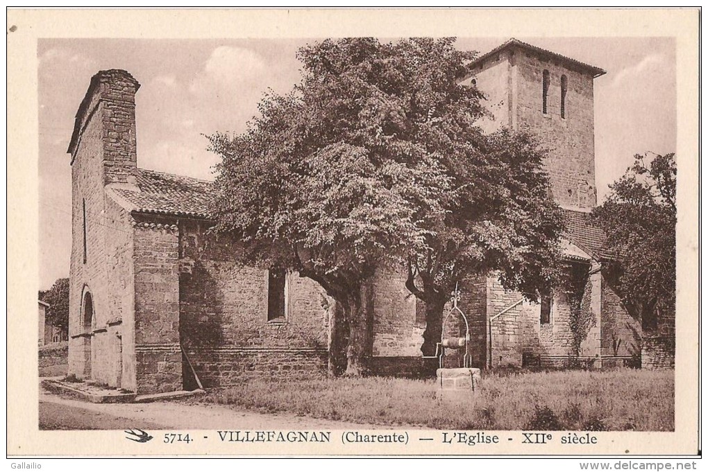 PLAN PEU COMMUN VILLEFAGNAN L'EGLISE XII EME SIECLE CPA NO 5714 EDITION GRANGEAUD - Villefagnan