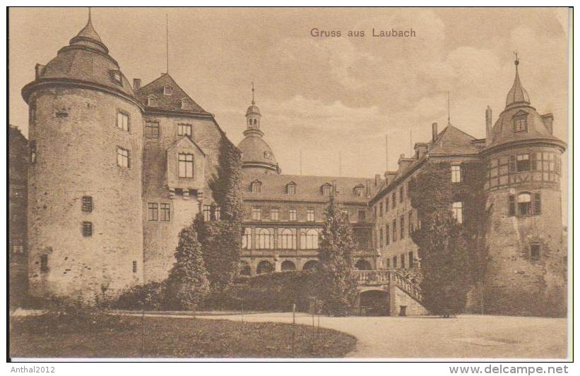 Gruss Aus Laubach Schloss Burg Sw Um 1920 - Laubach