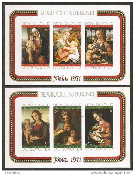 PINTURA - BURUNDI 1971 - Yvert #H49/50 (sin Dentar) - MNH ** - Religión