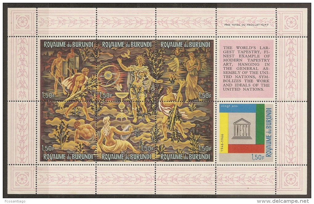 UNESCO - BURUNDI 1966 - Yvert #H12 - MNH ** - UNESCO