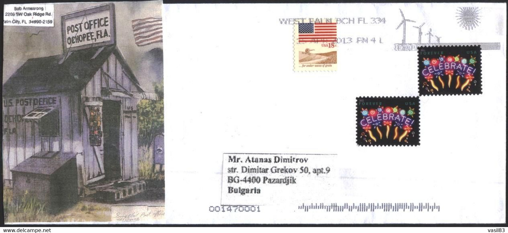 Mailed Cover (letter) With Stamps Celebrate 2011 Flag  From  USA US - Brieven En Documenten