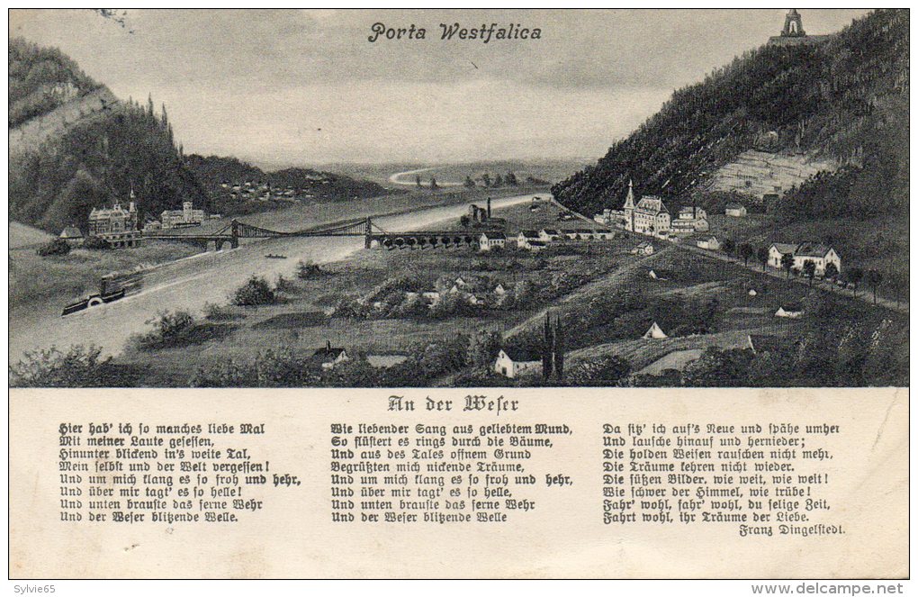 PORTA WESTFALICA - Allemagne - An Der Wefer - Gravure De La Vallée. - Porta Westfalica