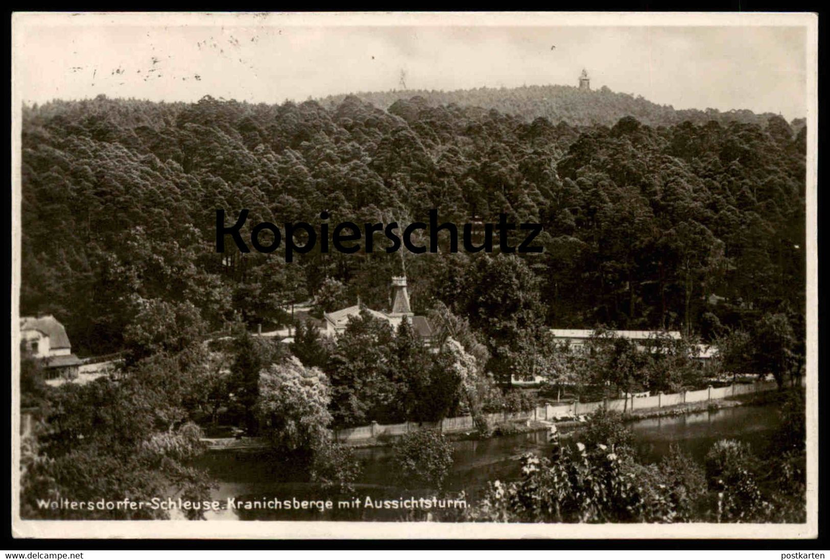 ALTE POSTKARTE WOLTERSDORFER SCHLEUSE KRANICHSBERGE MIT AUSSICHTSTURM Woltersdorf Turm Tower Tour Cpa Postcard AK - Woltersdorf