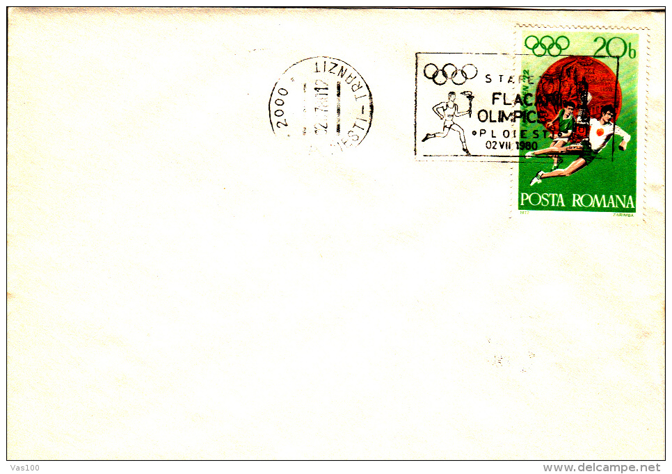 HANDBALL, OLYMPIC GAMES, SPECIAL POSTMARK ON COVER, 1980, ROMANIA - Handball