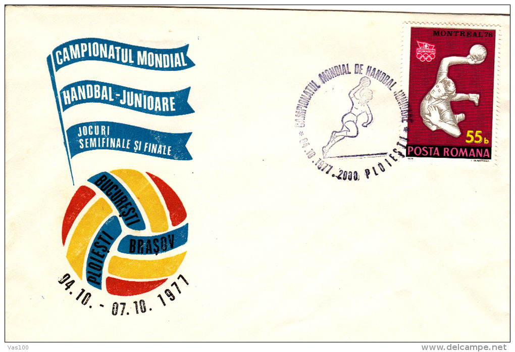 HANDBALL, JUNIOR WORLD CHAMPIONSHIP, SPECIAL COVER, 1977, ROMANIA - Handball