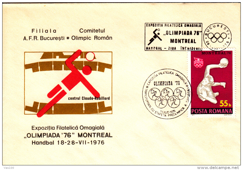 HANDBALL, MONTREAL OLYMPIC GAMES, SPECIAL COVER, 1976, ROMANIA - Handbal