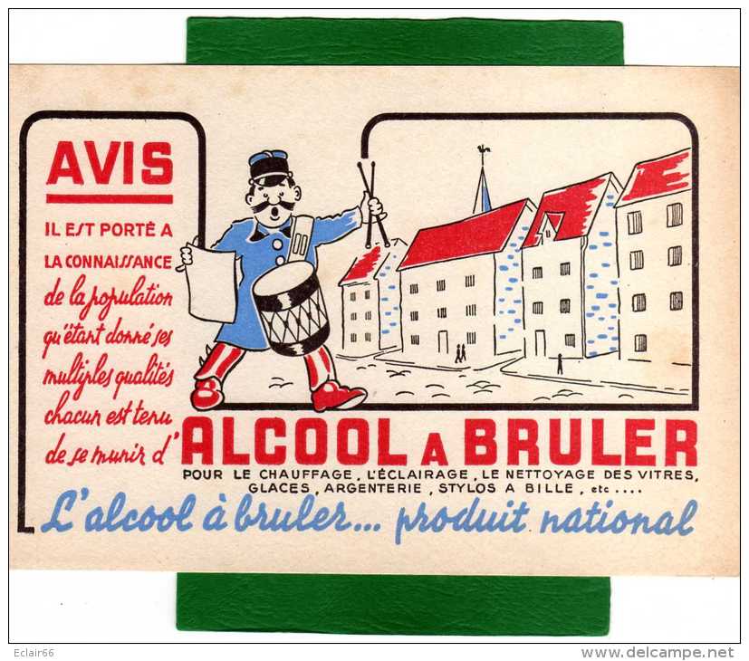 BUVARD ALCOOL A BRULER PRODUIT NATIONAL - GARDE CHAMPETRE AVEC TAMBOUR - Hydrocarbures