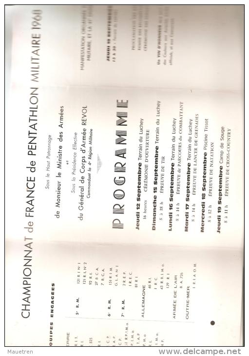 PROGRAMME PENTATHLON MILITAIRE BORDEAUX 1968 - Programmes