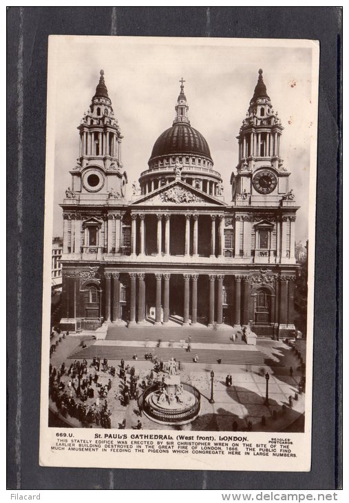 40076     Regno  Unito,   London -  St.  Paul"s  Cathedral(West  Front),   VGSB  1930 - St. Paul's Cathedral