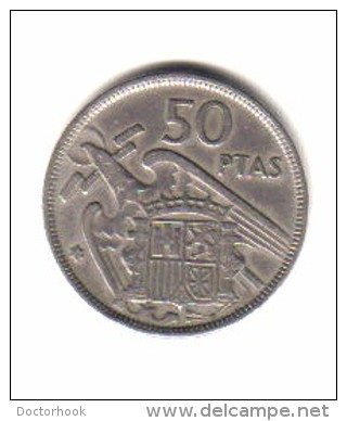 SPAIN    50  PESETAS  1957  (58 In Star)  (KM # 788) - 50 Pesetas