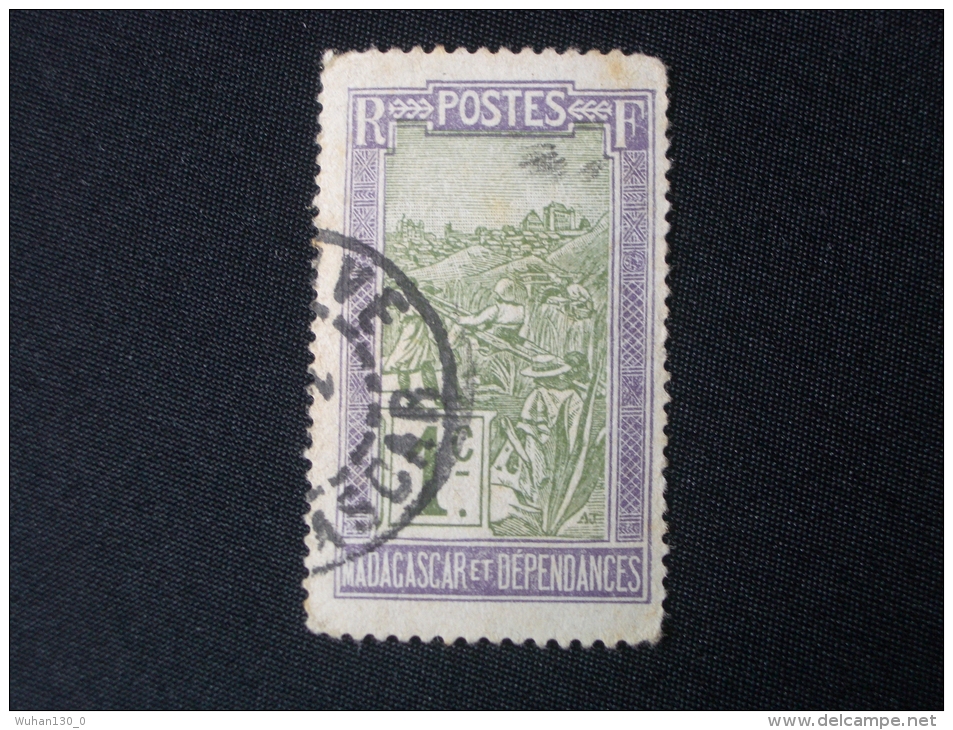 MADAGASCAR  ( O )   De  1908 / 1917   "   Transport  En  Filanzane      "     N° 94      1 Val . - Oblitérés
