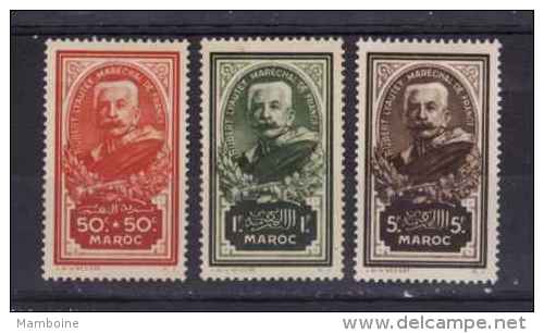 MAROC  1935  Lyautey  N° 150 / 152  Neuf X  (trace De Charn.) Serie Compl. - Ongebruikt