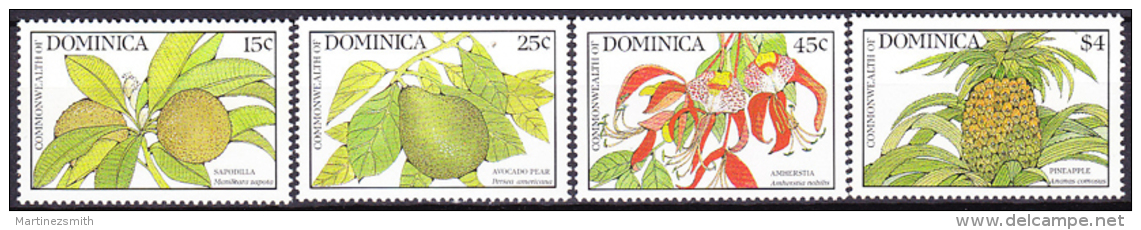 Dominica 1988 Yvert 1047-1050, Flowers And Fruits, MNH - Dominica (1978-...)