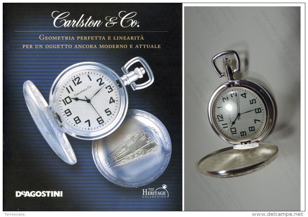 X OROLOGIO DA TASCHINO CARLSTON & CO. COLLECTION HERITAGE DE AGOSTINI INCISIONE CASSA TRENO TRAIN - Altri & Non Classificati