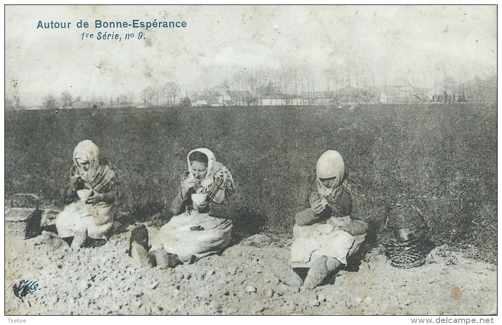 Bonne-Espérance ( Environs ) - Arracheuses De Pommes De Terre, Pendant La Pause Repas -1912  ( Voir Verso ) - Estinnes