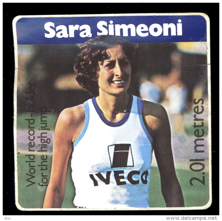 ADESIVO SARA SIMEONI - WORLD RECORD HOLDER FOR THE HIGH JUMP  STIKER ADESIVO  IVECO  FASCAL  FASSON - Athlétisme