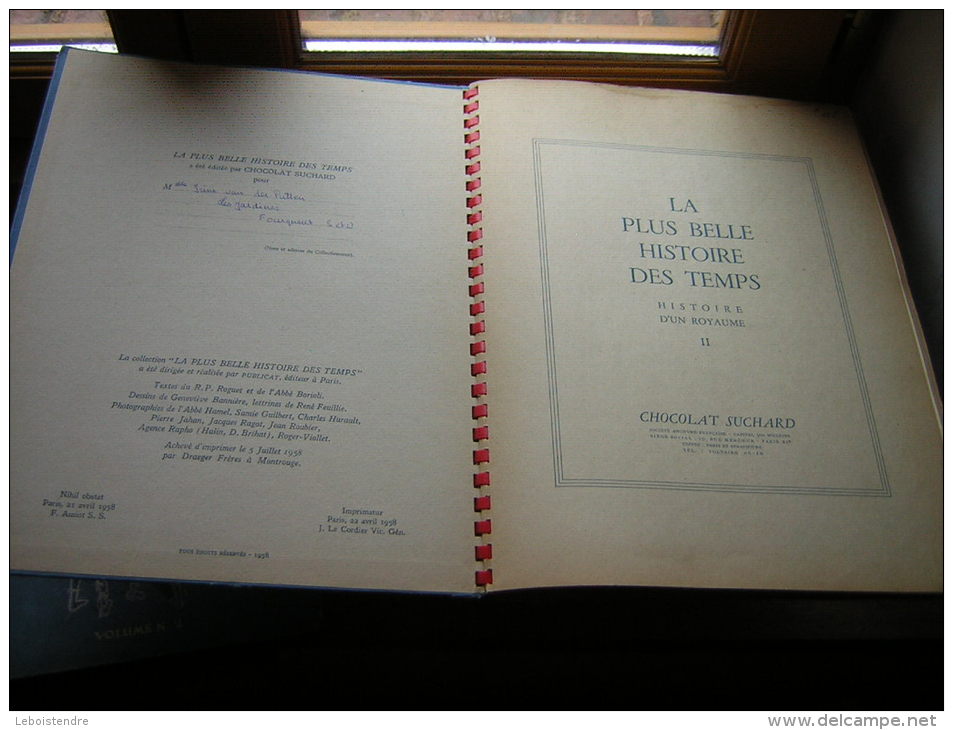 EDITE PAR SUCHARD II  EN 1958 LA PLUS BELLE HISTOIRE DES TEMPS HISTOIRE D'UN ROYAUME -  AVEC 92 IMAGES ENVIRONS - Cioccolato