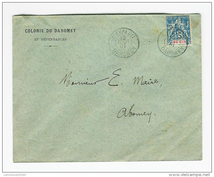 BENIN N° 38  SUR LETTRE DE SAVALOU  DAHOMEY POUR ABOMEY  BUREAU RARE - Brieven En Documenten