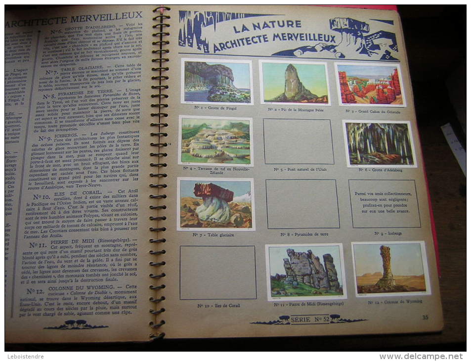 ALBUM POUR VIGNETTE CHOCOLAT NESTLE LES MERVEILLES DU MONDE  VOLUME N° 2 SERIES 36 A 70 AVEC ENVIRONS 220 IMAGES