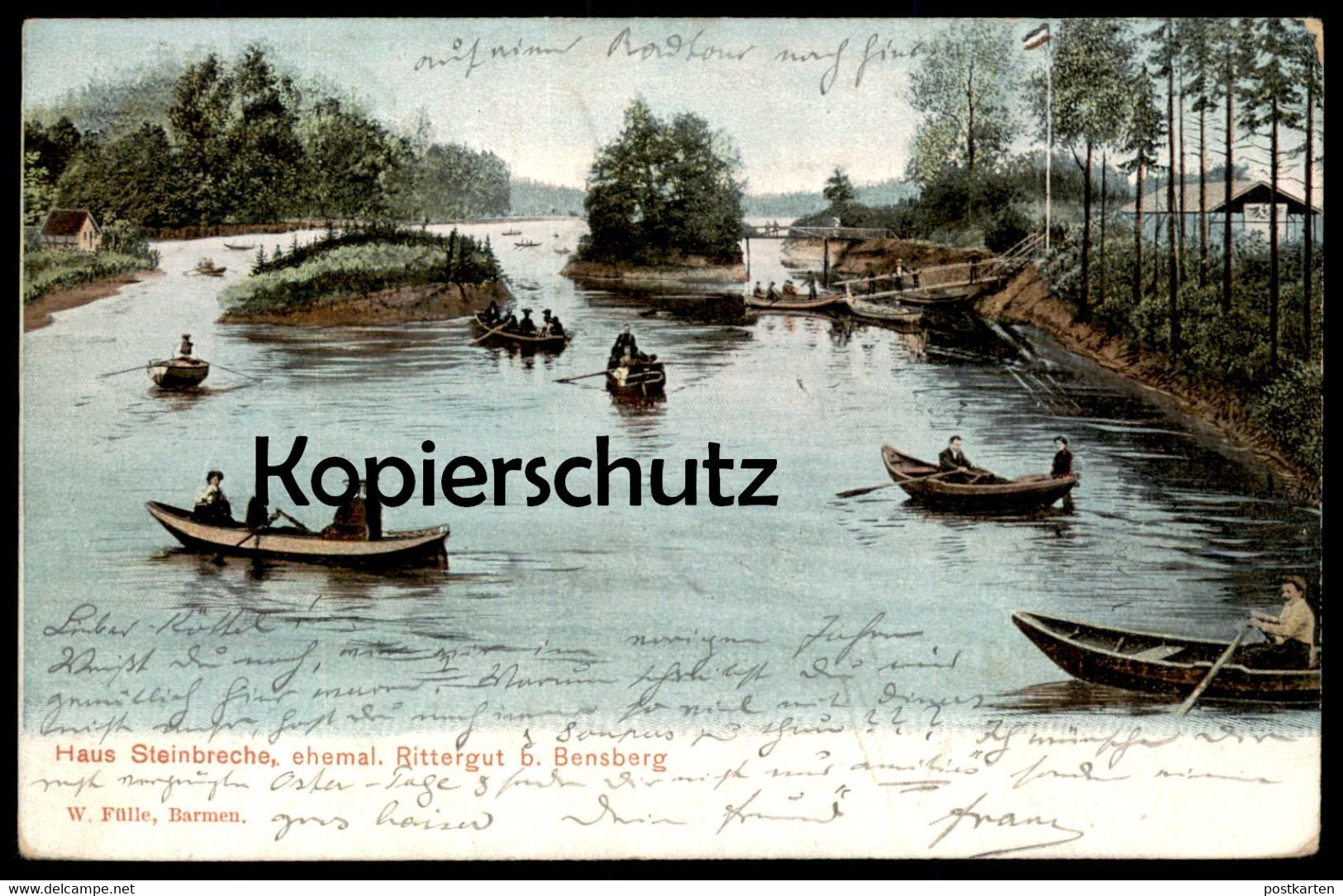 ALTE POSTKARTE BENSBERG HAUS STEINBRECHE EHEM. RITTERGUT Boote Boot Boat Bergisch Gladbach Ansichtskarte Postcard Cpa AK - Bergisch Gladbach