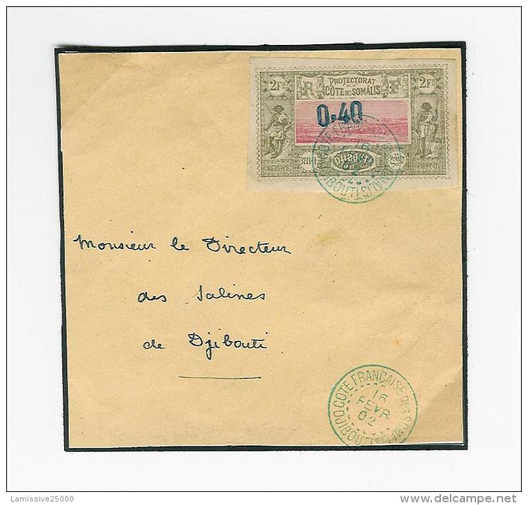 COTE DES SOMALIS N° 25 SUR DEVANT DE LETTRE  DE DJIBOUTI TRES RARE TIRAGE 2330 TIMBRES - Lettres & Documents