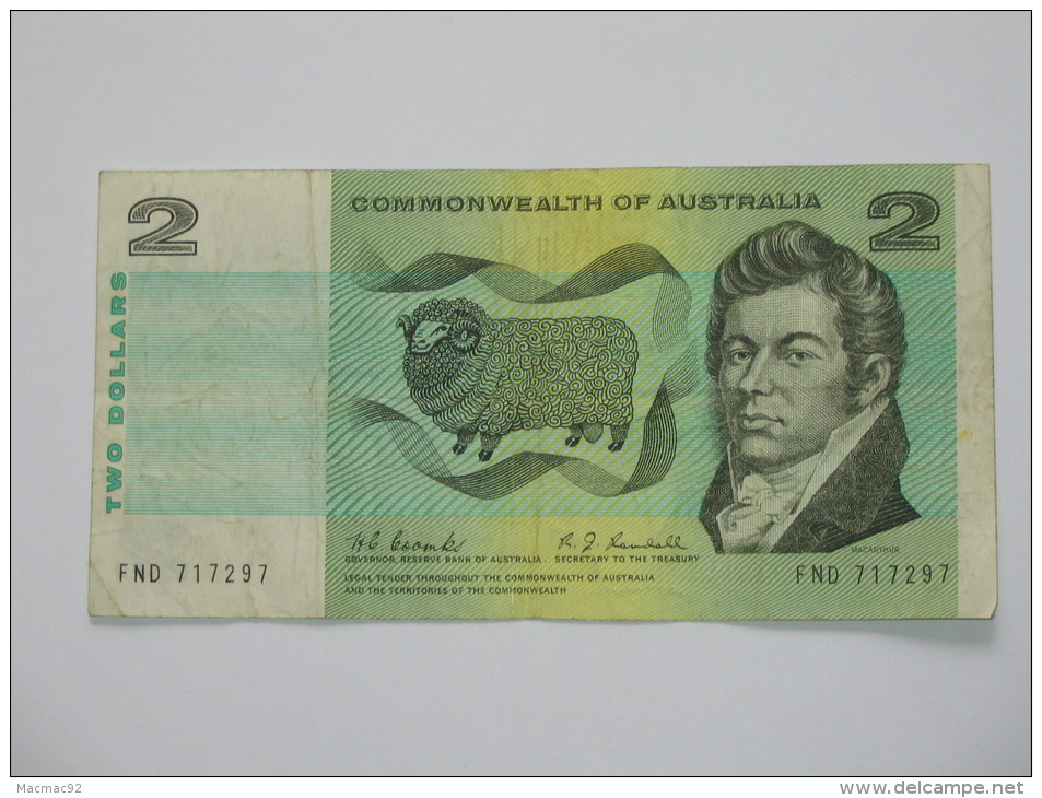 2 -Two- Dollars 1966-1972 AUSTRALIE - AUSTRALIA -  ***  RARE SIGNATURE  *** - 1966-72 Reserve Bank Of Australia