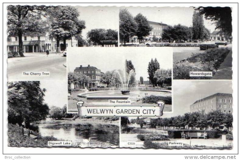 Welwyn Garden City, 5 Views, Cherry Tree, Hawardsgate, Fountain, Digswell Lake, Parkway, St Aban Series C 2225 - Hertfordshire