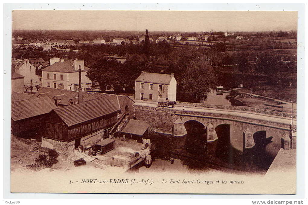 NORT SUR ERDRE--1936--Le Pont St Georges Et Les Marais (usine Sur La Gauche) N°1  éd Nozais - Nort Sur Erdre