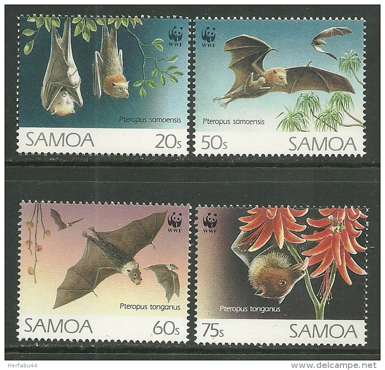 Samoa   " Bats-World Wildlife Fund "   Set   SC# 827-30  MNH** - Samoa (Staat)