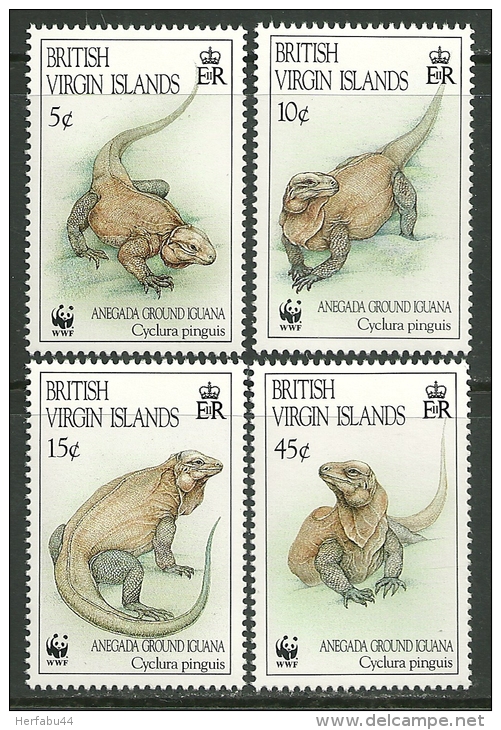 Virgin Islands     " Iguanas-World Wildlife Fund "  Set    SC# 791-94  MNH** - British Virgin Islands