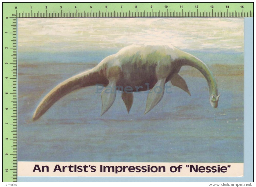 ( An Artist's Impression Of "NESSIE"  Le Monstre Du Loch Ness)  2 Scan Post Card Carte Postale - Contes, Fables & Légendes