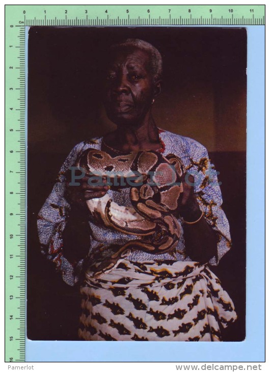 Benin  ( Femme Avec Python Sacré )  2 Scan Post Card Carte Postale - Benin