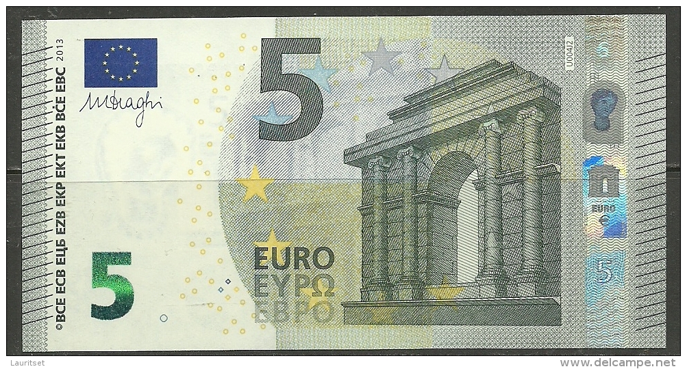 FRANCE Frankreich Bank Note Banknote 5 EUR M. Draghi 2013 UNC - 5 Euro