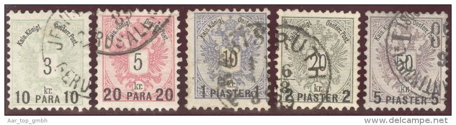 Österreich Levante 1888 Satz Mi#15-19 Gestempelt - Eastern Austria