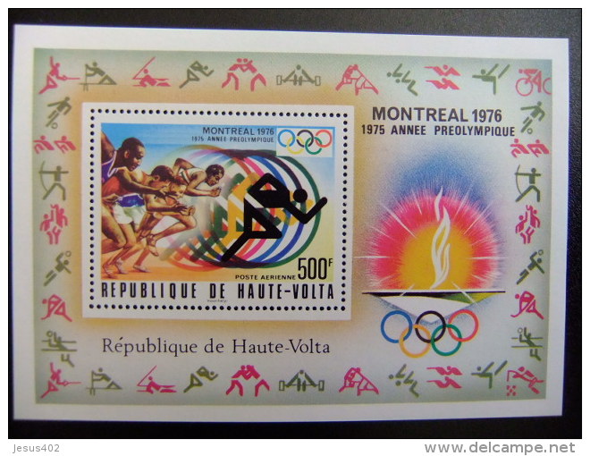 HAUTE - VOLTA REPUBLIQUE  ALTO VOLTA 1975 Juegos Olimpicos De Verano Montreal Preolimpiada Yvert Nº Blok 5 AL ** MNH - Verano 1976: Montréal