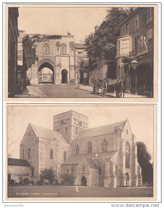 WINCHESTER  ST CROSS CHURCH AND WESTGATE  2 POSTCARDS - Winchester