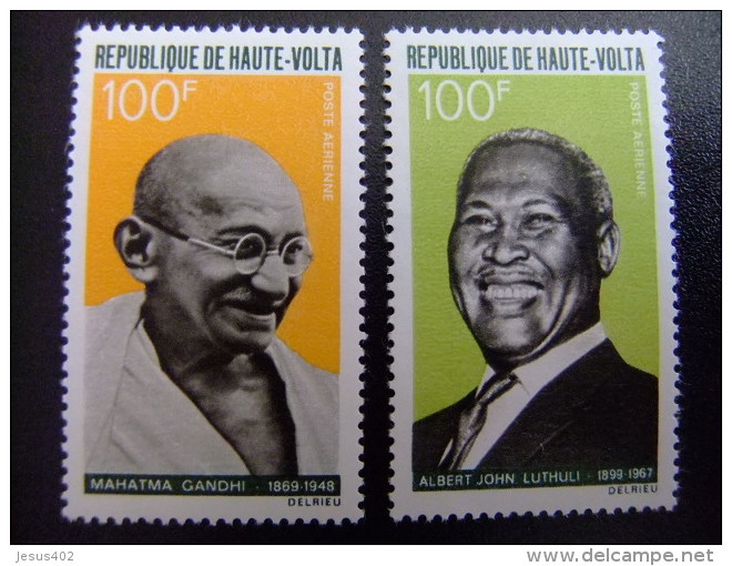 HAUTE - VOLTA REPUBLIQUE  ALTO VOLTA 1968 Gandhi - Lutuli  Yvert Nº PA 61 / 62 ** MNH - Mahatma Gandhi