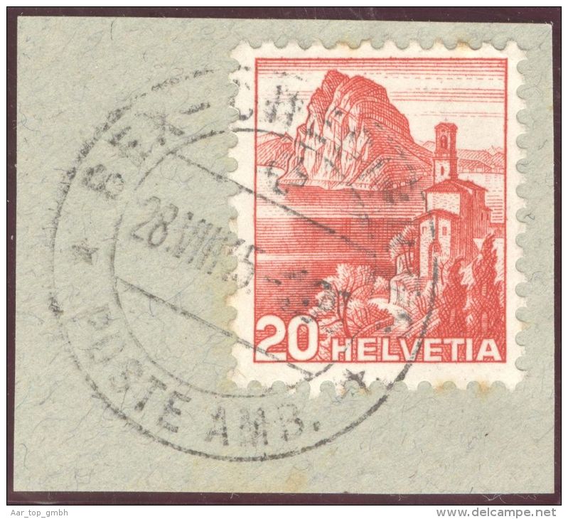 Heimat Bahnlinie BEX-Chesière 1945-08-28 Auf Briefstück - Used Stamps