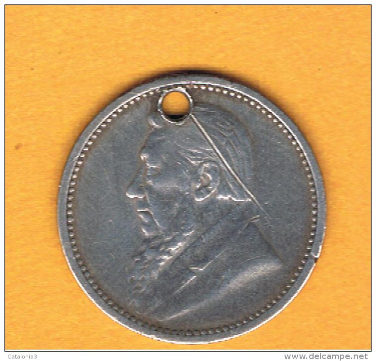PLATA - SILVER - ARGENT $ SUD AFRICA - South Africa = 3 Pence 1895 Perforacion KM3 - Other & Unclassified