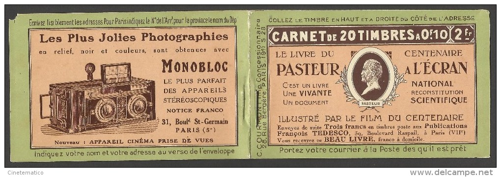 CARNET PUBBLICITARIO FRANCESE - Cinema