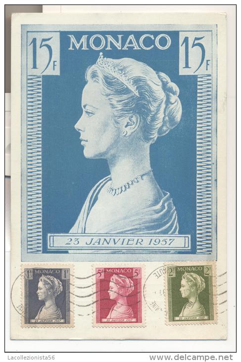 4301-CARTOLINA MAXIMUM-PUBBLICITARIA-MEDICINALI AFFRANCATA CON 1F.+2F.+5F. SERIE GRACE-MONACO-1958 - Maximum Cards