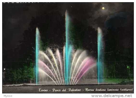 TORINO Parco Del Valentino Nuova Fontana Luminosa (notturno) - Parques & Jardines