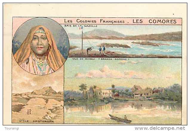 Mai13 1561 : Les Comores  -  Baie De La Gazelle  -  Ile Amsterdam  -  Vue De Ichoui "Grand Comore"  - Carte Petit Fot - Comores