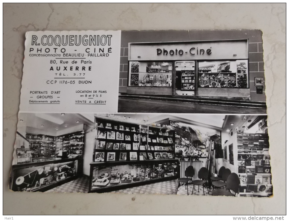 VDS CARTE POSTALE AUXERRE R.COQUEUGNIOT PHOTO CINE 80 RUE DE PARIS 3 SUPERBES CLICHES - Auxerre